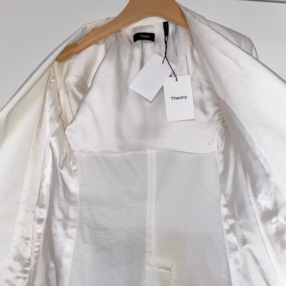 THEORY Classic Blazer Eco White Crunch Wash Size 0 NWT - Picture 9 of 10